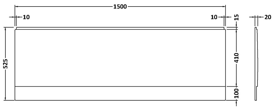 image 1 of 1500mm White Acrylic Front Bath Panel for Modern Bathroom Suites