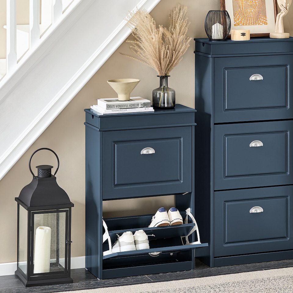 image 1 of SoBuy FSR78-B,Shoe Rack Storage Cabinet with 2 Flip Drawers | Blue | Blue | 1