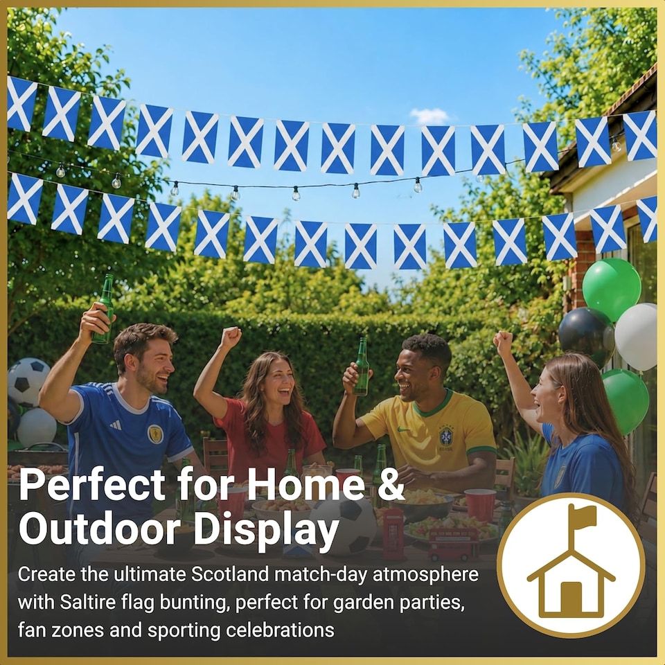 image 1 of 10m/33ft Scotland Flag Bunting for FIFA 2026 World Cup Football Event – 30 Double Sided Scottish Saltire Polyester Banner 14 x 21cm Football Party Decorations