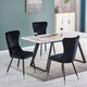 image 8 of Set of 4 New York Modern Velvet Dining Chairs with High Back, Black Metal Legs Black | Silver End Tips