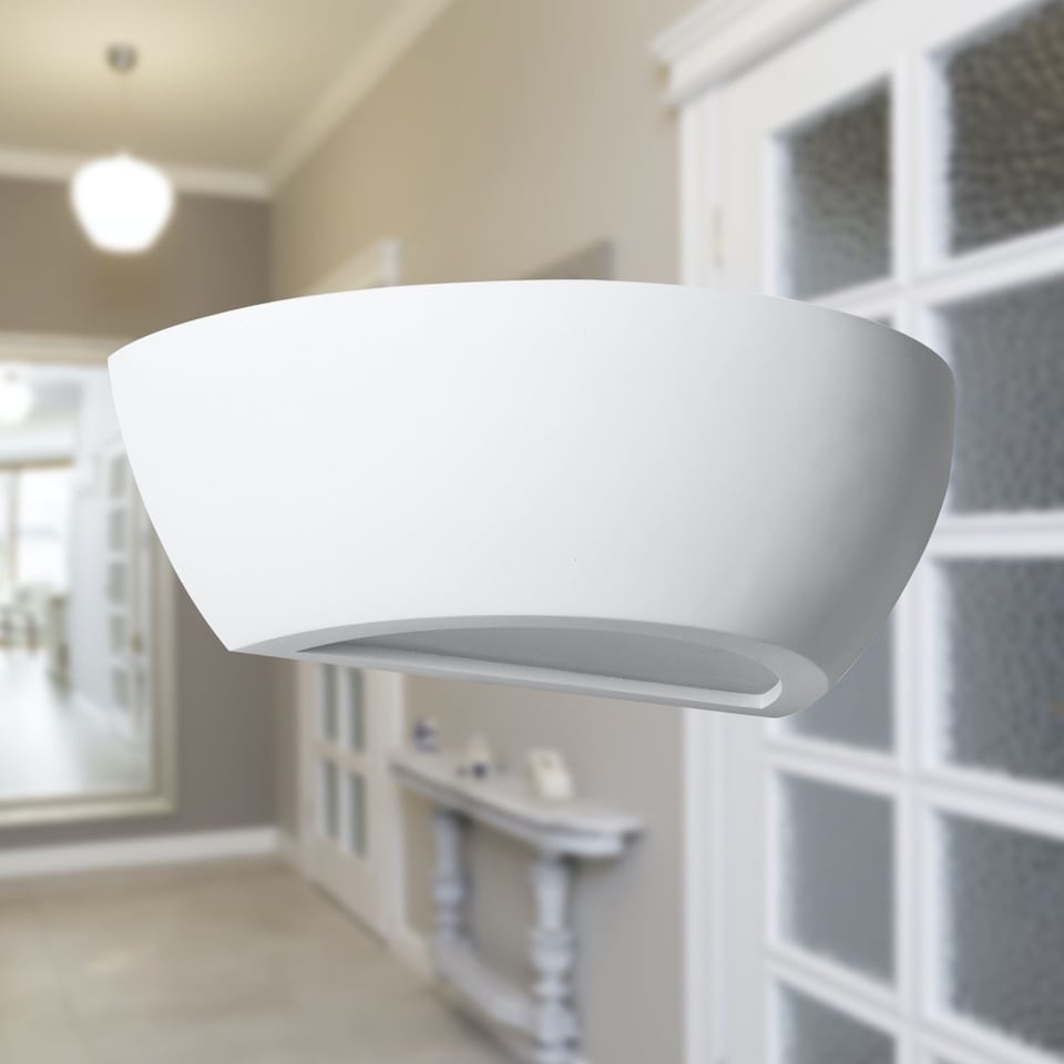 image 1 of Mazzaro - White E14 Plaster Wall Light | White | 1