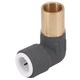 image 5 of SPARES2GO Radiator Valve Reducing Elbow Stem Compression 15mm x 10mm Pushfit Black