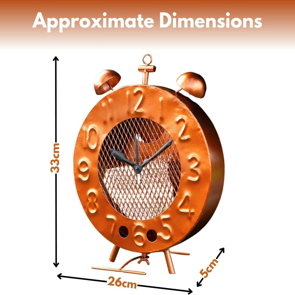 image 1 of Marco Paul Orange Clock Design Bird Feeder 33cm