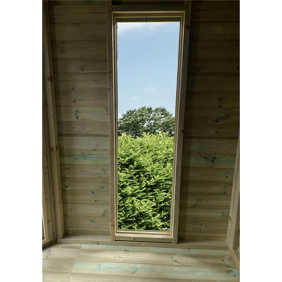 image 1 of 6 x 6 Corner Pressure Treated T&G Pent Summerhouse + Safety Toughened Glass + Euro Lock with Key (6' x 6' / 6ft x 6ft) (6x6)