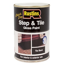 Rustins Quick Dry Step & Tile Paint Black 1 Litre - STBLW1000
