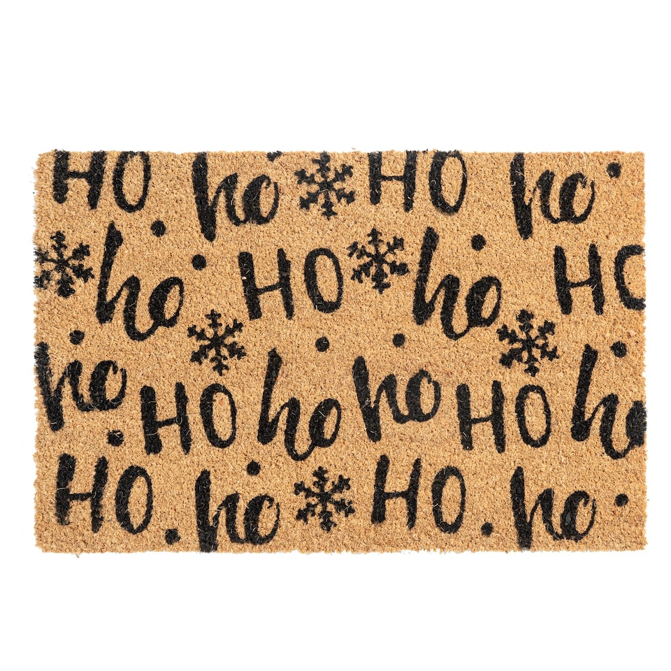 image 1 of Nicola Spring Christmas Coir Door Mat - 60 x 40cm - Ho Ho Ho