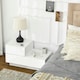 image 6 of HOMCOM High Gloss Front Bedside Table Nightstand with LED Light Remote Black