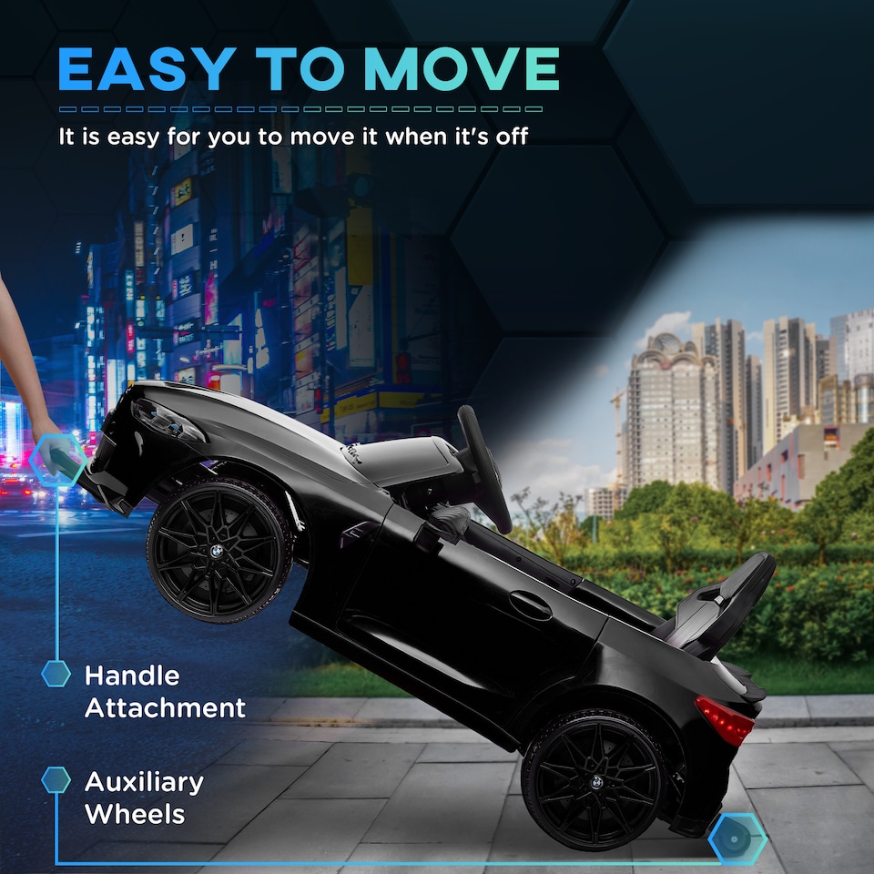 image 1 of AIYAPLAY 12V BMW M4 Licensed Kids Electric Car w/ Remote, Suspension, Black