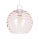 image 1 of Modern Designer Pink Circular Ribbed Glass Non Electric Pendant Lamp Shade | Pink