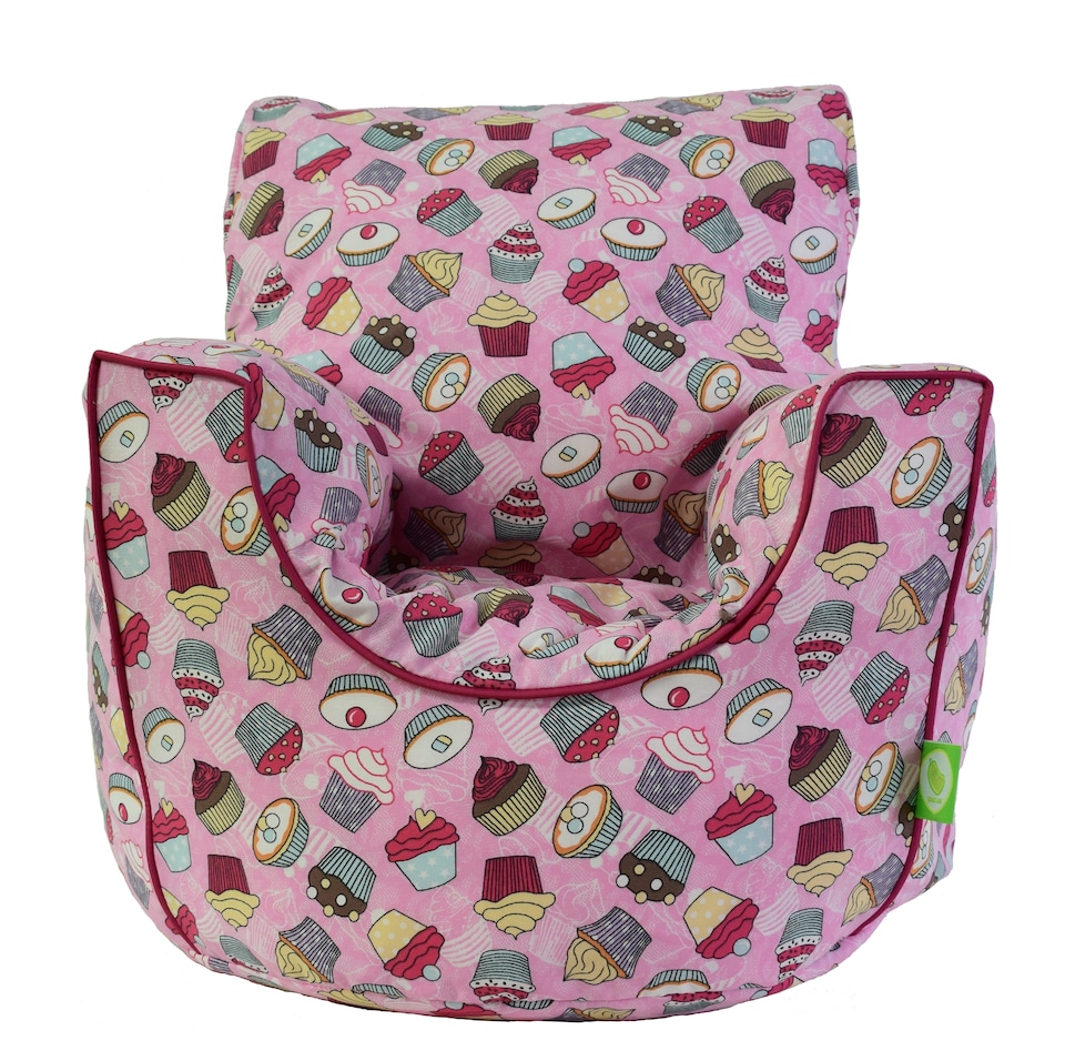 image 1 of Bean Lazy Pink Cupcake Bean Bag Armchair Child Teen Size