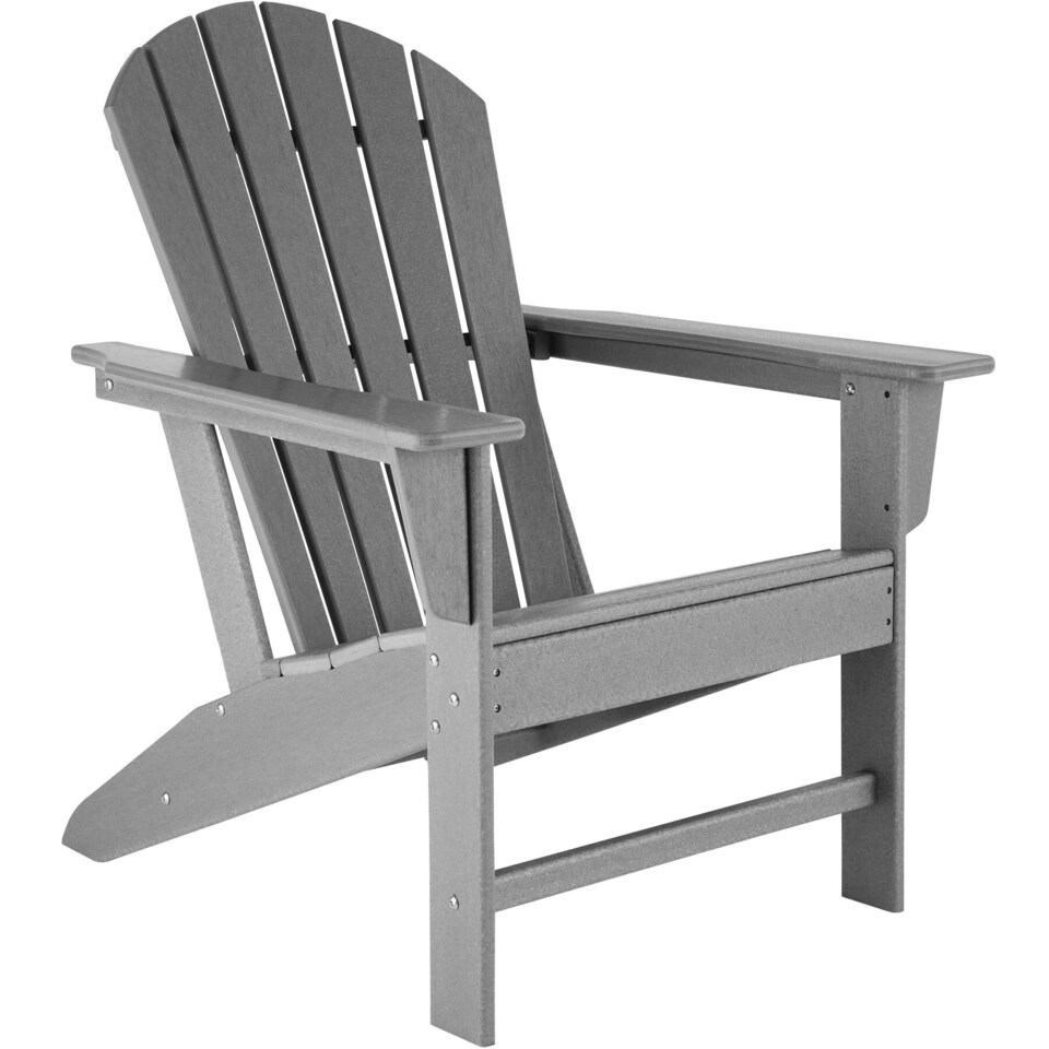 image 1 of Garden Chair with Footstool - Adirondack design, high backrest, wide armrests | Grey | light grey | One Size | 1