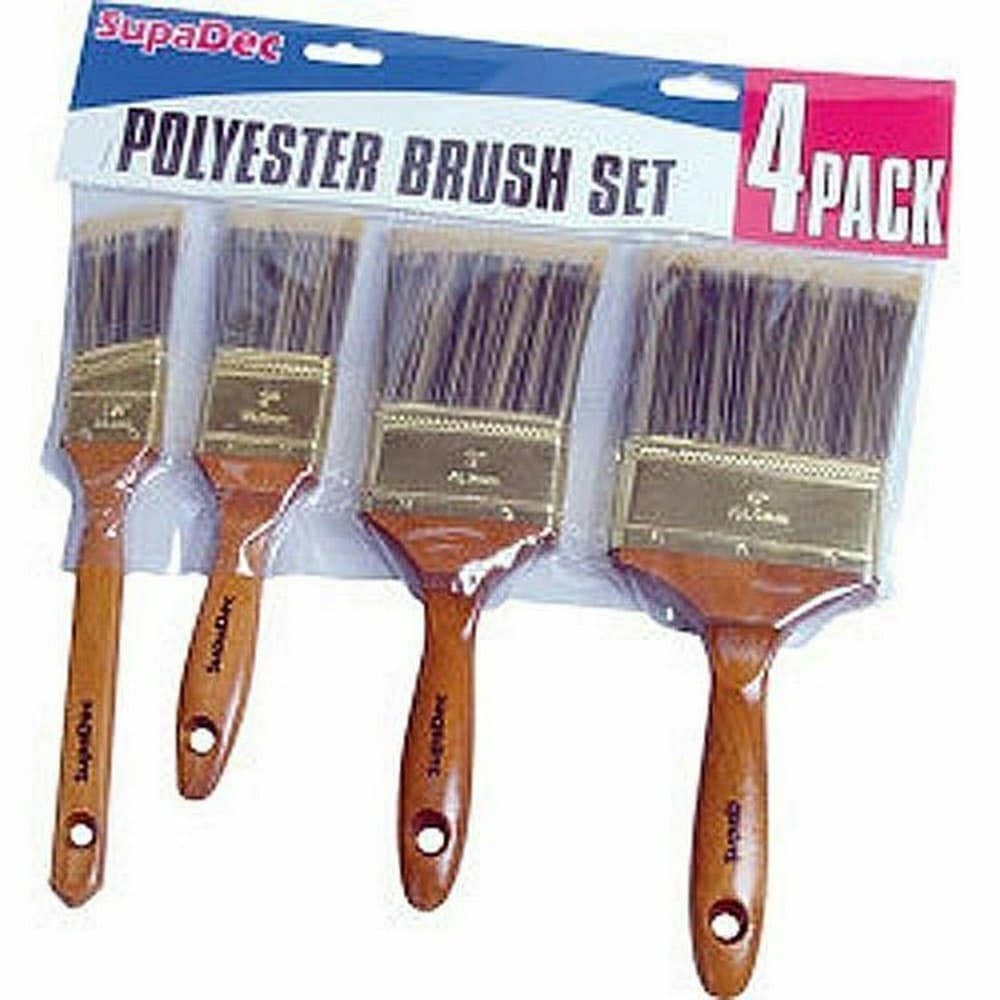 SupaDec Polyester Brush Set (4 Pack) - Brown - One Size