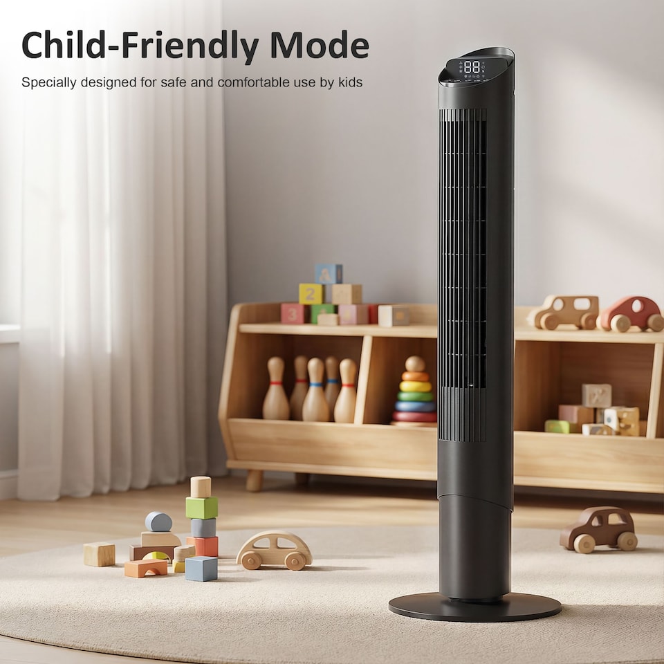 image 1 of HOMCOM Tower Fan WiFi App Control 101.8 cm | Black | Black | 31.5 x 31.5 x 101.8 cm