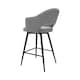 image 4 of Bentley Designs - Sterling 180° Return Swivel Barstool With Black Sand Powder Coated Legs - Grey Fabric (Single)