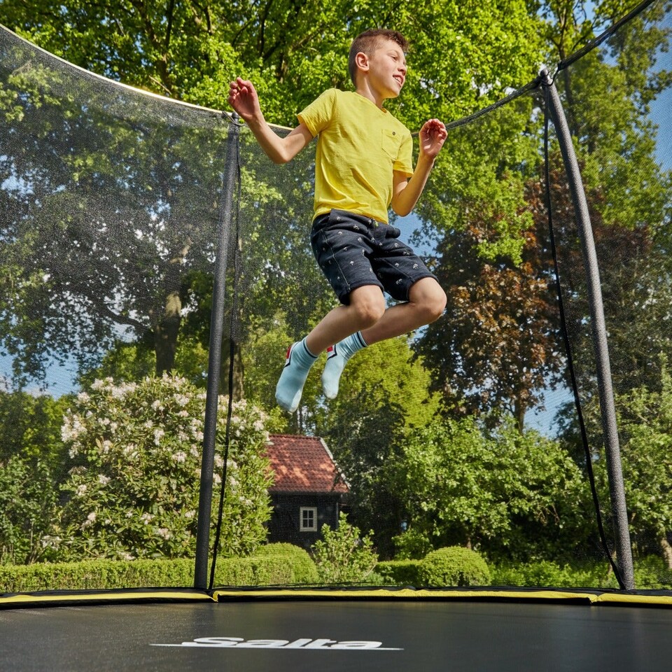 image 1 of 10ft Salta Black Round Comfort Edition Trampoline with Enclosure
