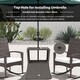 image 6 of Outsunny Rattan Wicker Tea Coffee Table w/ Umbrella Hole Dark Grey | Grey | Dark Grey | 54 x 54 x 55 cm