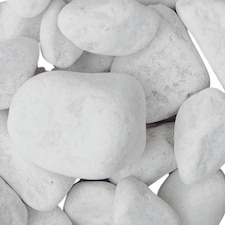 Fargro™ Decorative Large White Cobbles 50-75mm - Naturally Tumbled White Garden Stones 20kg for Borders, Rockeries & Water Features