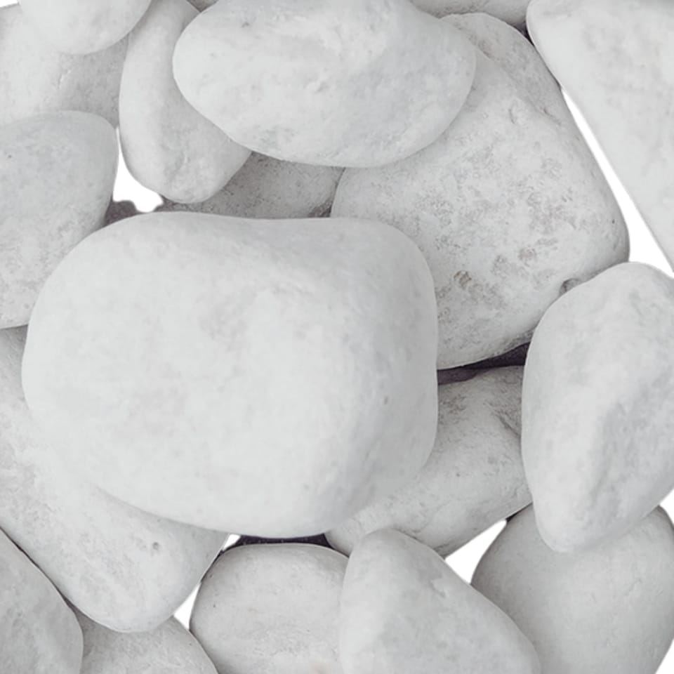 image 1 of Fargro™ Decorative Large White Cobbles 50-75mm - Naturally Tumbled White Garden Stones 20kg for Borders, Rockeries & Water Features