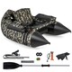image 1 of COSTWAY Fishing Float Tube V-Shaped Inflatable Float Tube w/Rod Holder