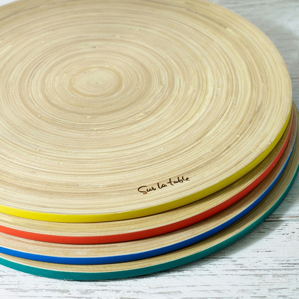 image 1 of Sur La Table Colour Me Happy Set of 4 Mixed Colour Bamboo Placemats