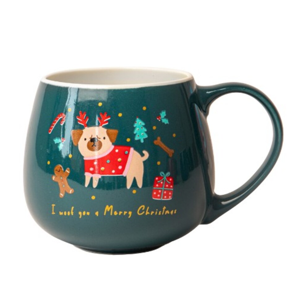 image 1 of Christmas Animal Ceramic Mug 400ml | Red | Holiday Dogs | 400ml | 1