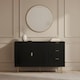 image 1 of OHS Ribbed Sideboard Table Modern Drawer Shelf Cabinet Storage | Black