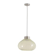 ValueLights Corinne Green Glass Brushed Chrome Cap Light and Bulb
