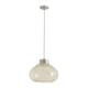 image 1 of ValueLights Corinne Green Glass Brushed Chrome Cap Light and Bulb