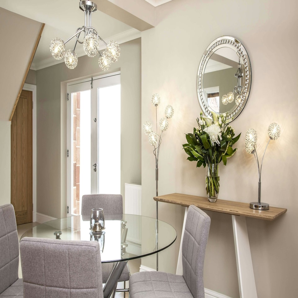 image 1 of Kesha 5 Light Floor Lamp Chrome