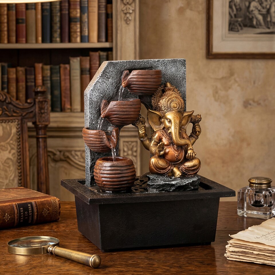 image 1 of Spector Tabletop Water Fountain,Indoor,Garden,Fountains,LED,Resin,Bronze