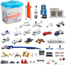 Astronaut Space Ship Shuttle Rocket Pretend Play Set with Aerospace Control Centre 44 Piece