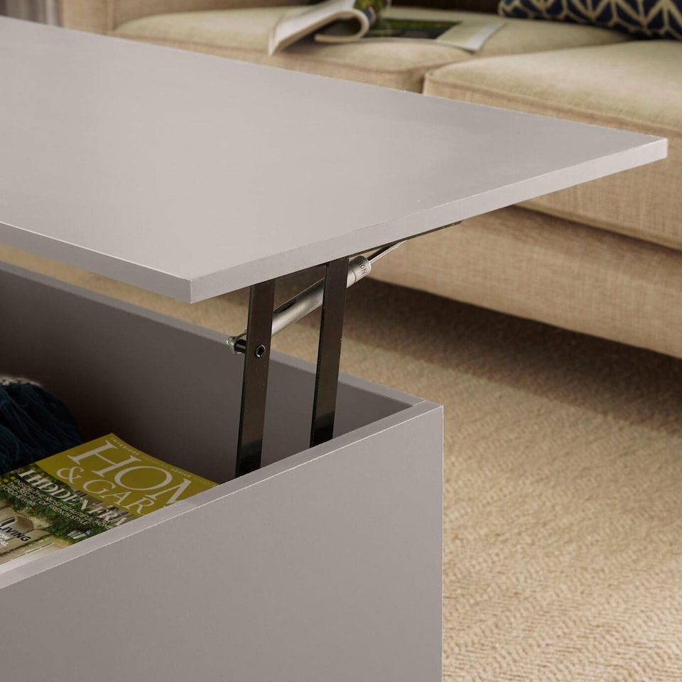 image 1 of Wooden Coffee Table With Lift Up Top and 2 Large Storage Drawers Bruges | Grey