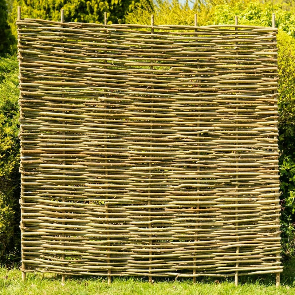 image 1 of Primrose Hazel Hurdle Fence Panel Premium Woven Wattle Weave 6ft x 6ft