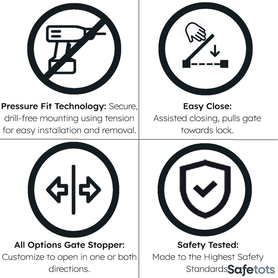 image 1 of Safetots SafeStep Gate, White, 96cm - 103cm, Extra Low Walkthough, 81cm Extra Wide Doorway, One Piece Extra Wide Baby Gate