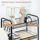 image 4 of HOMCOM 5 Tier Utility Rolling Cart with Removable Mesh Baskets, Black