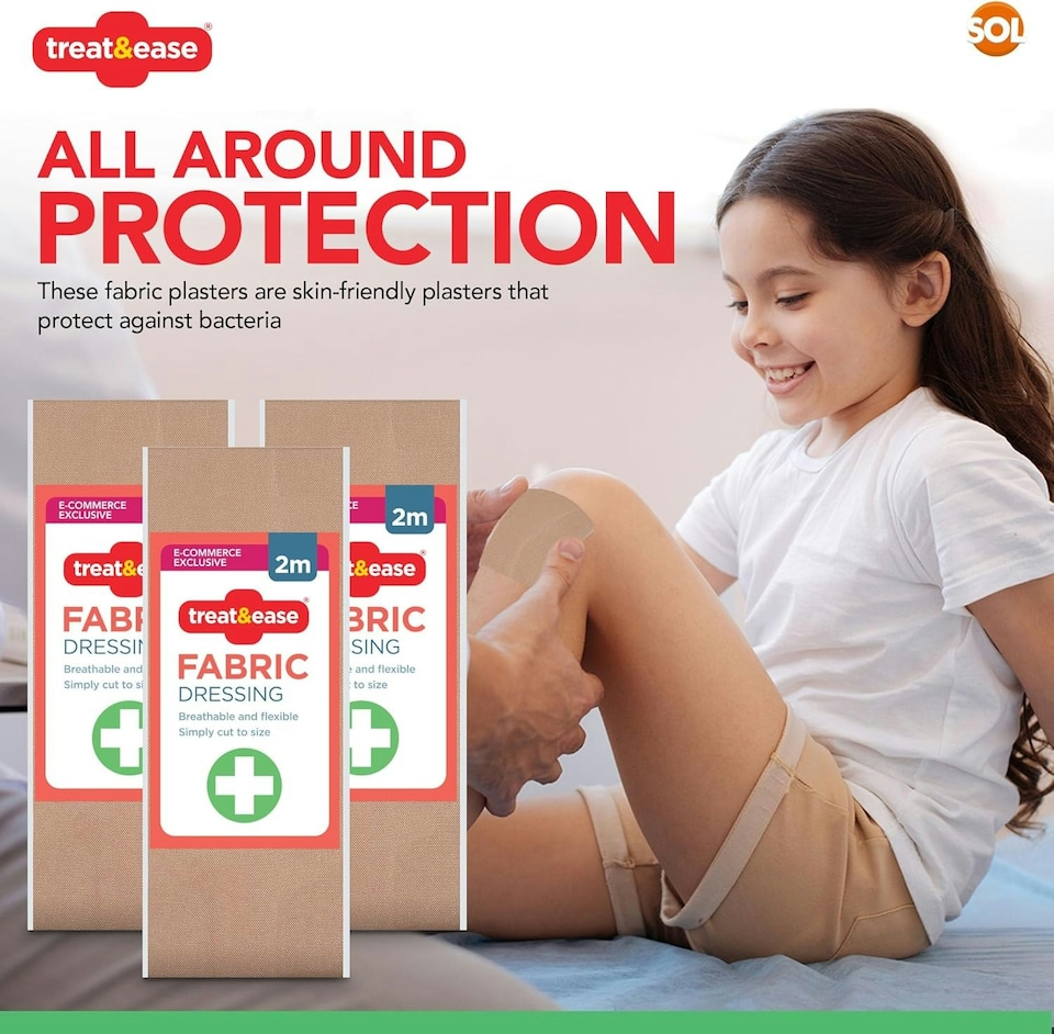 image 1 of SOL Fabric Wound Dressing Strips 6m - Cut-to-Size Flexible Plasters