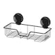 image 6 of Showerdrape Suctionloc Black Suction Wall Mounted Rectangular Basket with Mounting Discs | Black | 1