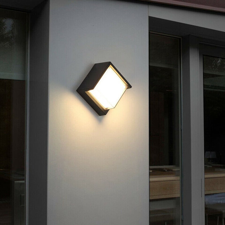 image 1 of CGC Lighting Sophia Square Black and White LED Wall and Ceiling Light | Multi | Black | Height: 16 cm, width: 16 cm, depth: 10 cm