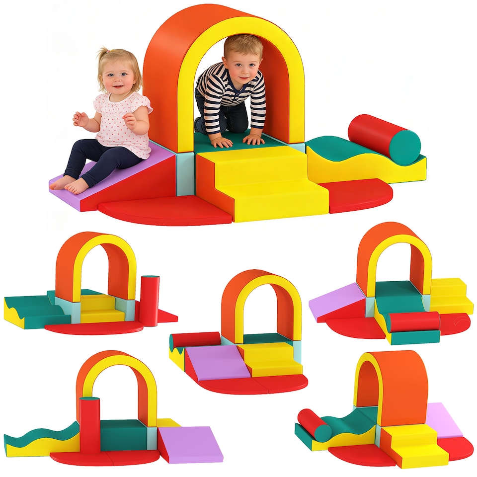 image 1 of AIYAPLAY Kids Soft Play Set, 10PCs Soft Play Equipment for Toddlers