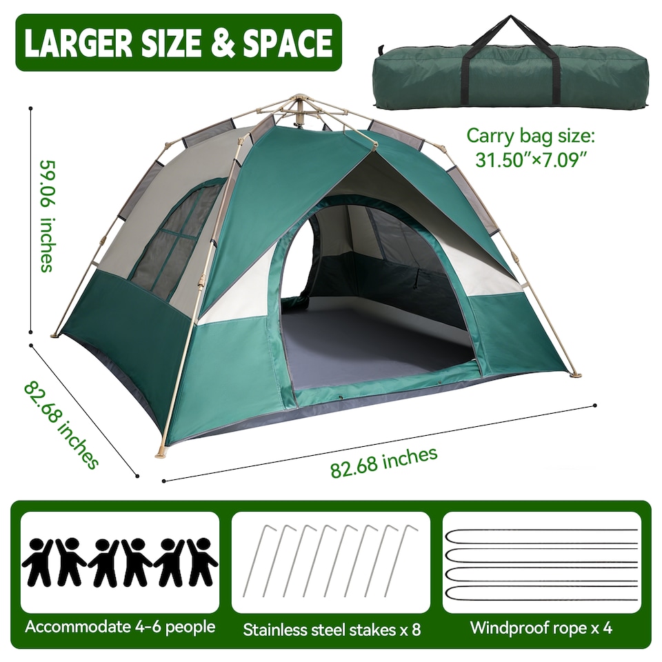 image 1 of 4-6 Person Family Multicoloured Camping Tent