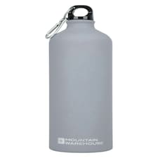 Mountain Warehouse Drinking Water Bottle Matt Aluminium Fitness Camping Flask Grey