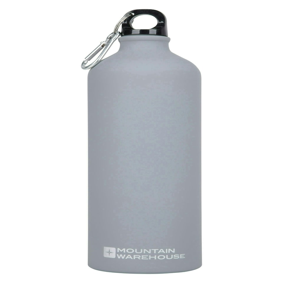 image 1 of Mountain Warehouse Drinking Water Bottle Matt Aluminium Fitness Camping Flask Grey