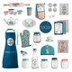 image 5 of Interiors By Premier Pretty Things Glass Jar 750ml, Clear Glass Storage Jar with Blue Ceramic Clip Top Lid