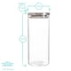 image 3 of Argon Tableware Glass Storage Jars with Metal Lids - 1.5 Litre - Silver - Pack of 3