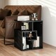 image 7 of HOMCOM 3-Tier Side End Table Open Shelves Storage Magazine Desk Black Black