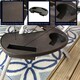 image 5 of Set of 2 Black Plastic Cupholder Side Tray for Garden Gravity Chairs