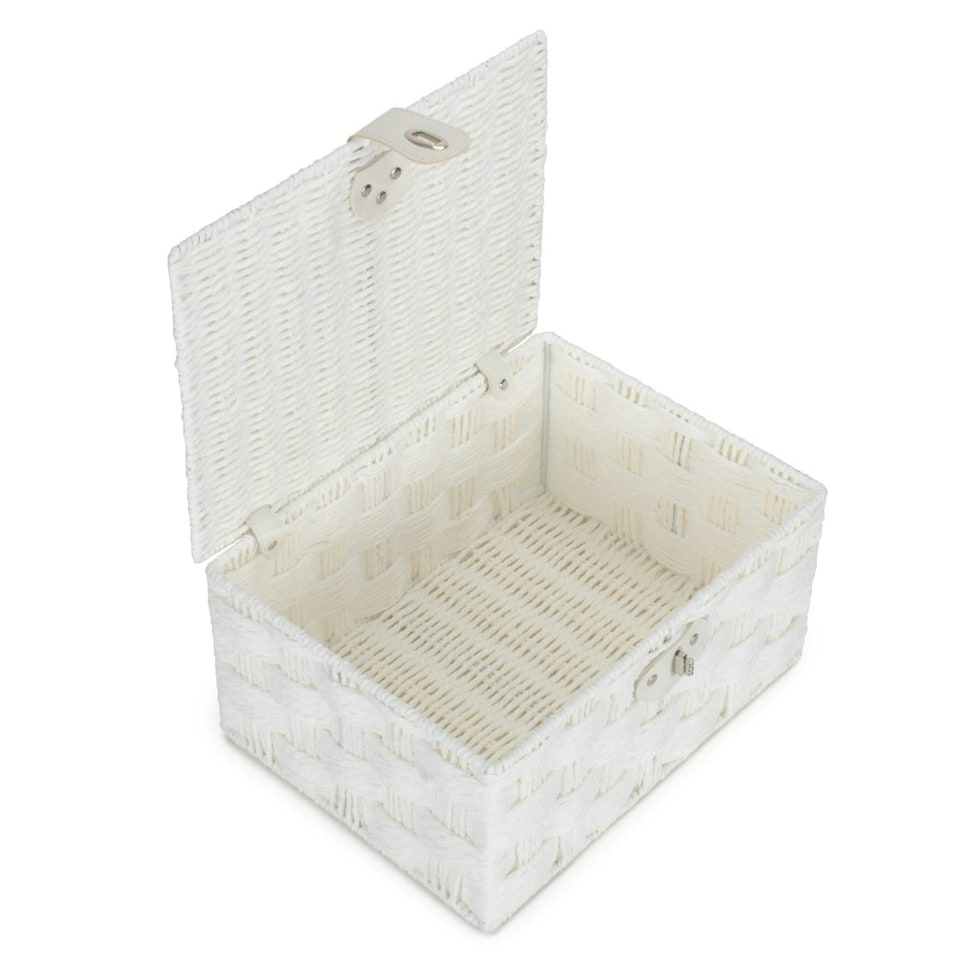image 1 of Set of 3 Twisted White Paper Rope Storage Basket White | White