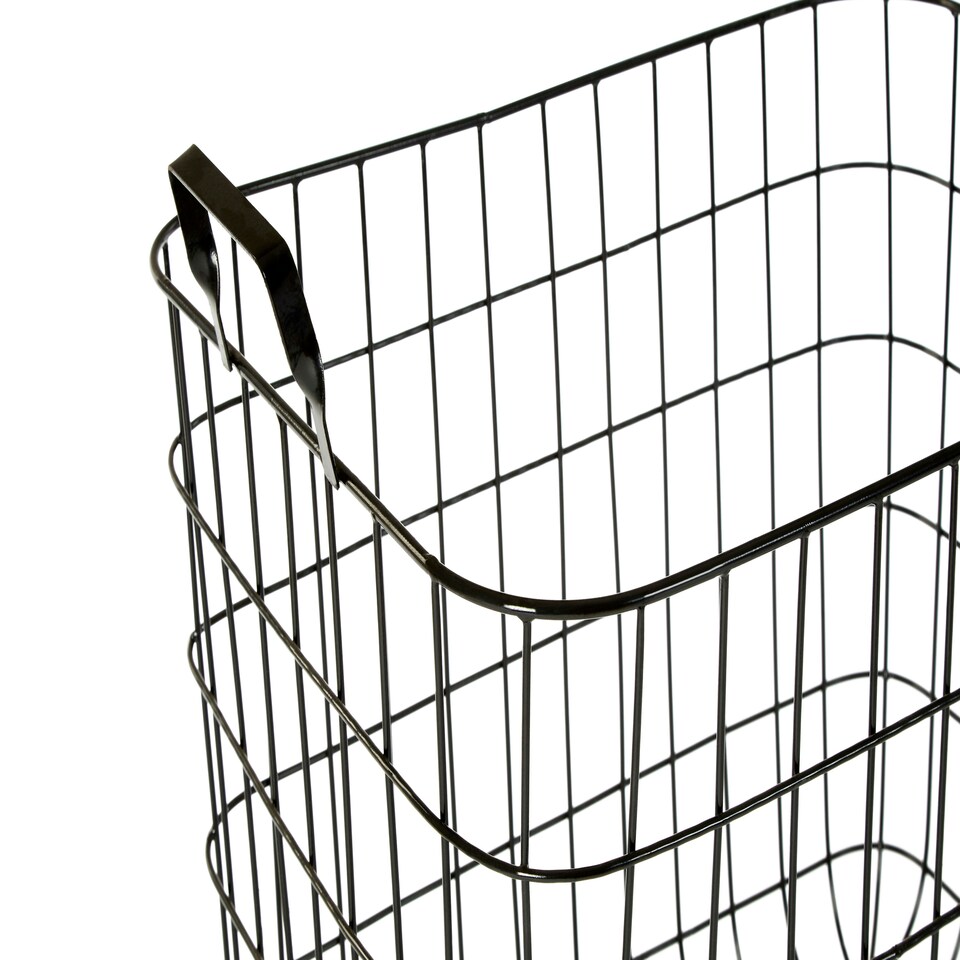 image 1 of Set of 2 Rowan Black Wire Storage Baskets Black
