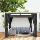 image 6 of Outsunny 3 x 3(m) Pergola with Retractable Roof and Curtains, Charcoal Grey