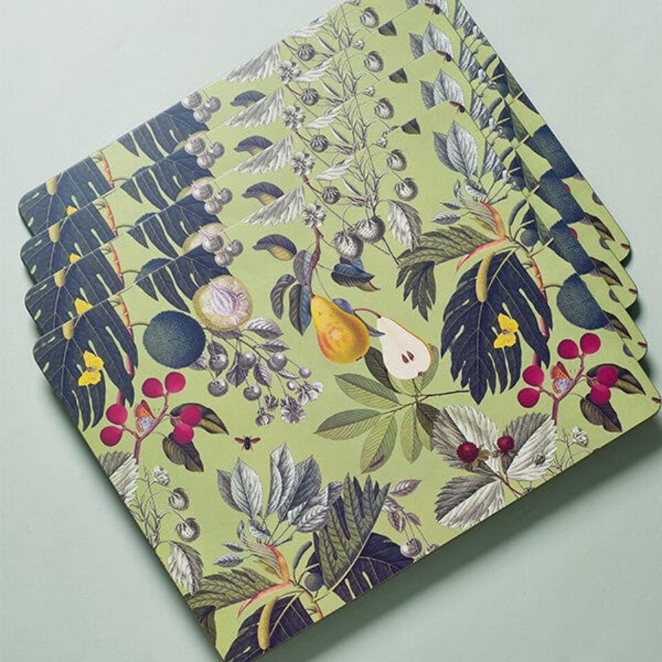 image 1 of Royal Botanic Gardens Kew Fruit And Floral Rectangle Placemat Pack Of 4